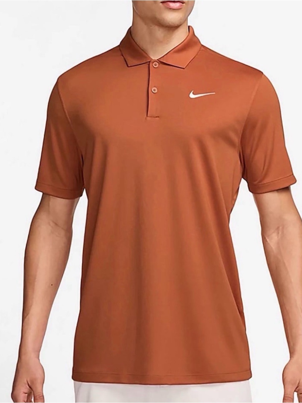 Nike Men's Dri-FIT Core Solid Golf Polo-Burnt Orange